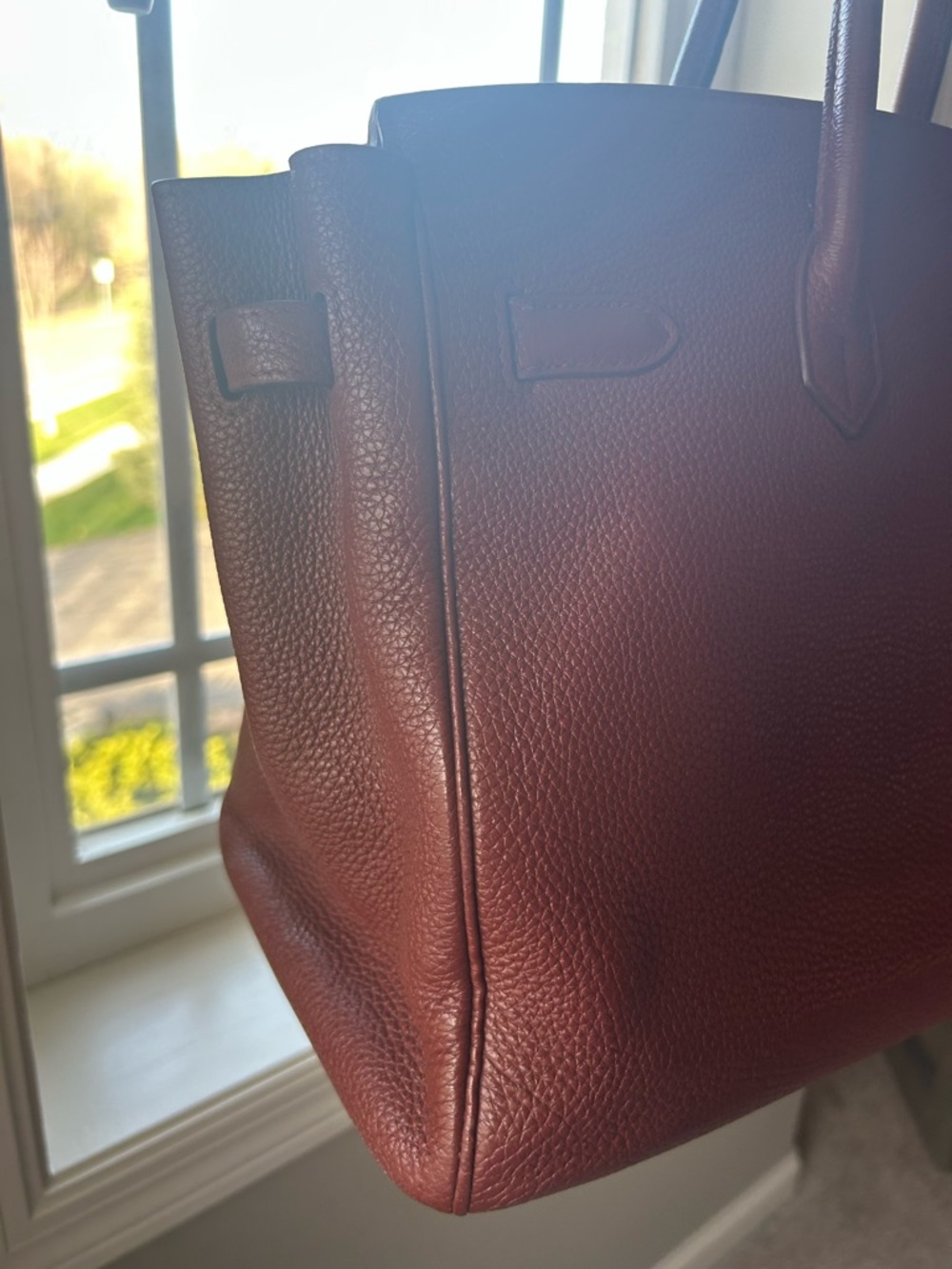 Hermes Brown Togo Leather Birkin with Palladium Hardware - Picture 4 of 10